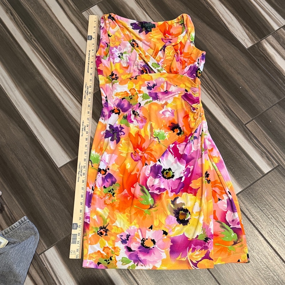 Lauren Ralph Lauren Floral Mini Dress - Orange, Pink, Purple